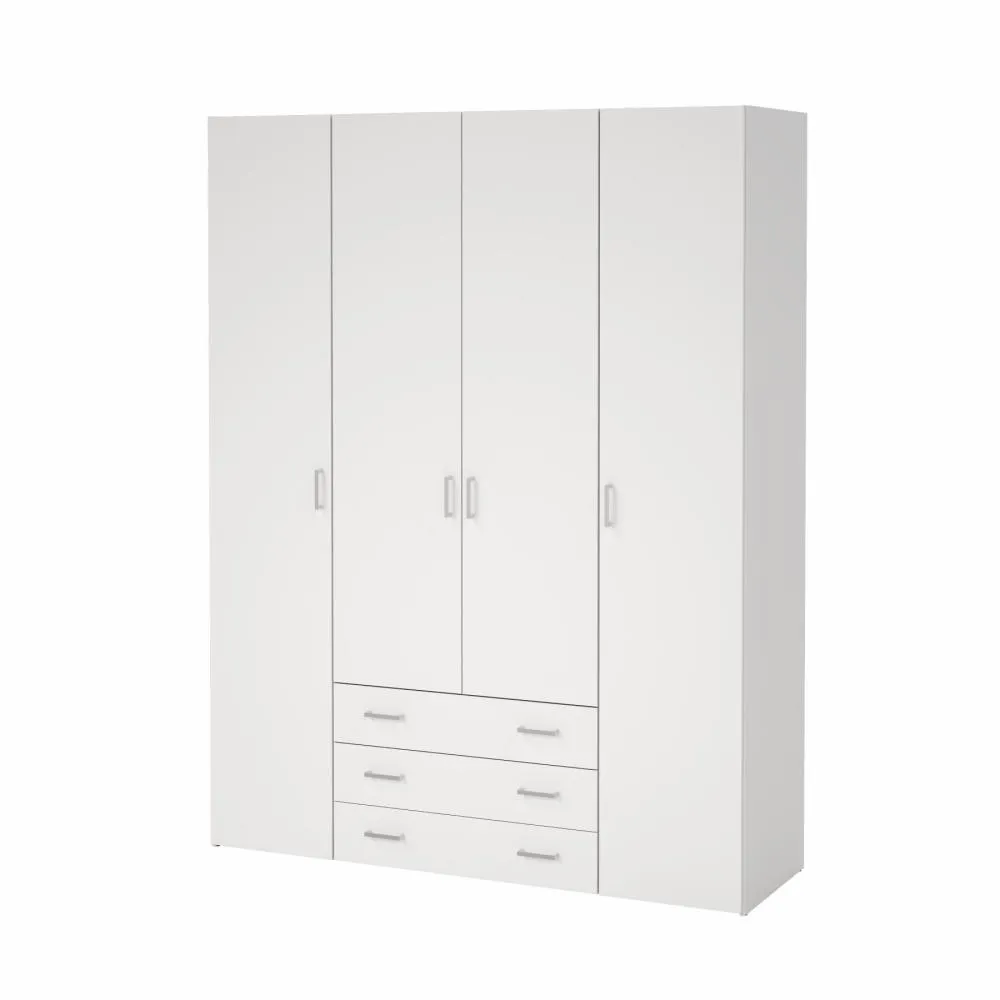 Space Wardrobe with 4 doors + 3 drawers (200)